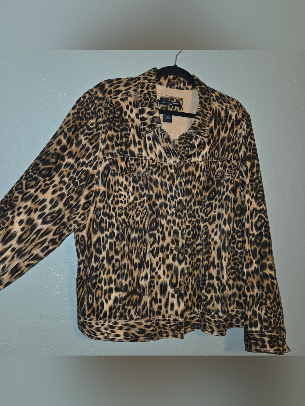 Saint Tropez West 100% Linen Jacket 3x Animal Print